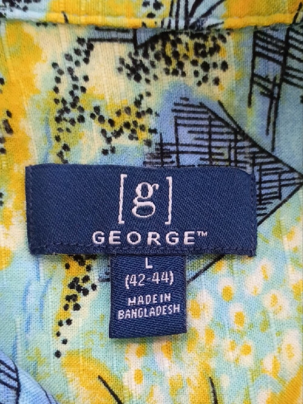 George Tropical Floral Hawaiian Camp Shirt Size Large - Picture 6 of 8